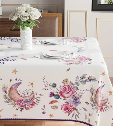 BOTB LIHM Eid Al-Fitr Ramadan Kareem Round Tablecloth 60x60 Inch Washable