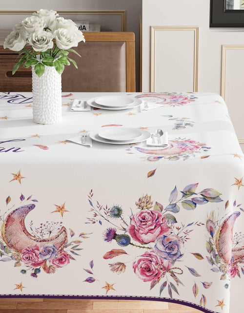Load image into Gallery viewer, BOTB LIHM Eid Al-Fitr Ramadan Kareem Round Tablecloth 60x60 Inch Washable
