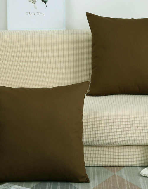 Load image into Gallery viewer, TangDepot Cotton Solid Throw Pillow Cover Coffee 18x18 1 Count
