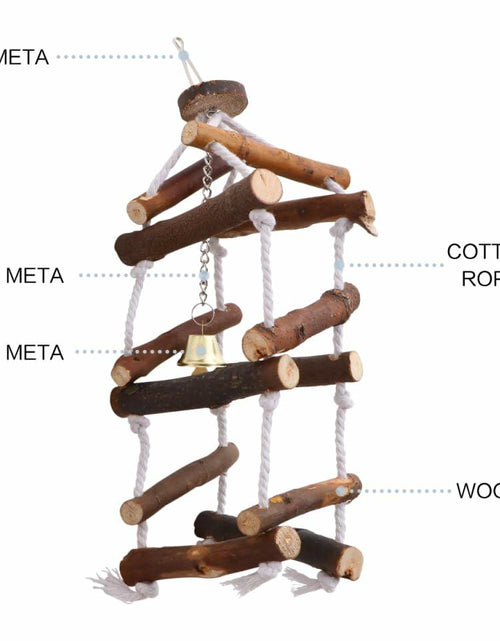 Load image into Gallery viewer, balacoo Wooden Bird Swing Perch Stand for Parakeets Conures Lovebirds
