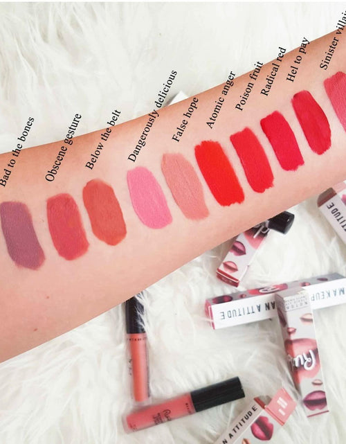 Load image into Gallery viewer, Rude Cosmetics Notorious Rich Long Liquid Lip Color Poison Fruit 0.1 oz
