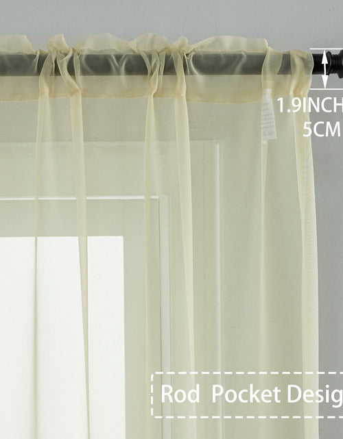 Load image into Gallery viewer, AZRMT Curtains 2 Panels 37x120 Inches Long Grey Sheer Rod Pocket Drapes
