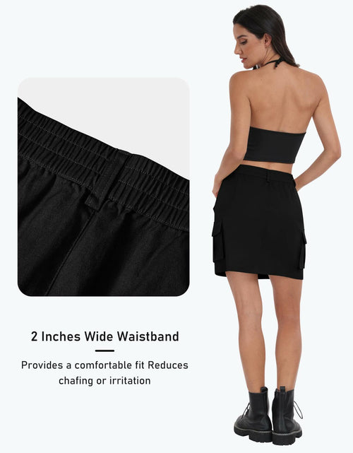Load image into Gallery viewer, MoFiz Women's 18" Knee Length Golf Skirt Athletic Casual Cargo Black XS Size XS
