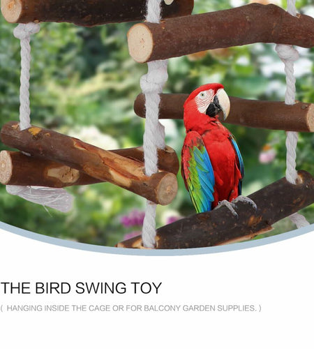 balacoo Wooden Bird Swing Perch Stand for Parakeets Conures Lovebirds