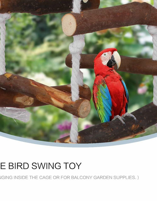 Load image into Gallery viewer, balacoo Wooden Bird Swing Perch Stand for Parakeets Conures Lovebirds
