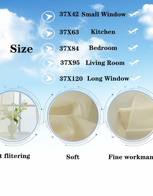 Load image into Gallery viewer, AZRMT Curtains 2 Panels 37x120 Inches Long Grey Sheer Rod Pocket Drapes
