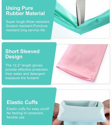 FCTTD Rubber Cleaning Gloves 6 Pairs Small Multicolor Kitchen Dishwashing