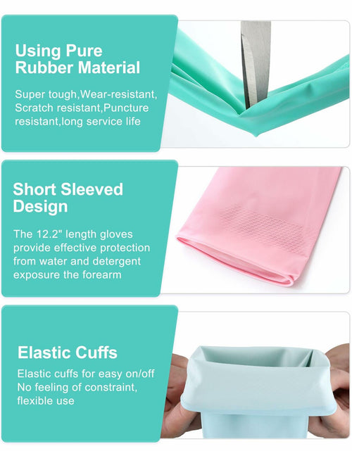 Load image into Gallery viewer, FCTTD Rubber Cleaning Gloves 6 Pairs Small Multicolor Kitchen Dishwashing
