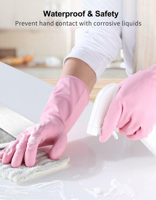 Load image into Gallery viewer, FCTTD Rubber Cleaning Gloves 6 Pairs Small Multicolor Kitchen Dishwashing
