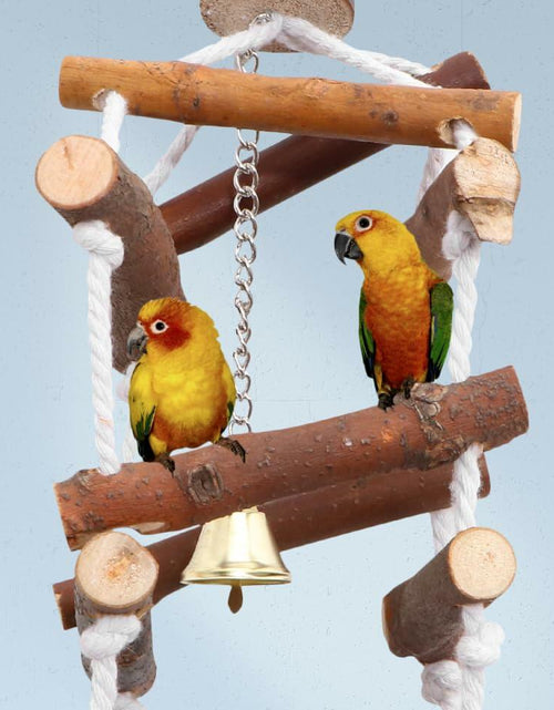 Load image into Gallery viewer, balacoo Wooden Bird Swing Perch Stand for Parakeets Conures Lovebirds
