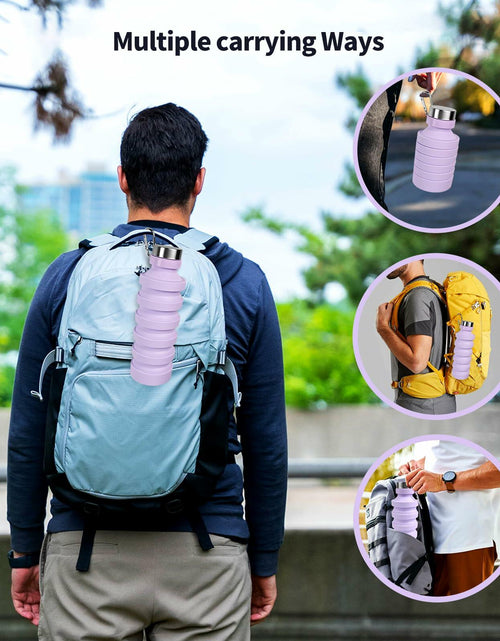 Load image into Gallery viewer, Mitour Collapsible Water Bottle 27oz BPA Free Silicone Foldable Leakproof
