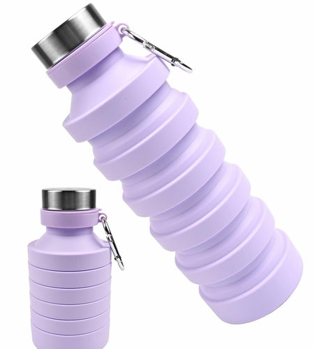 Mitour Collapsible Water Bottle 27oz BPA Free Silicone Foldable Leakproof