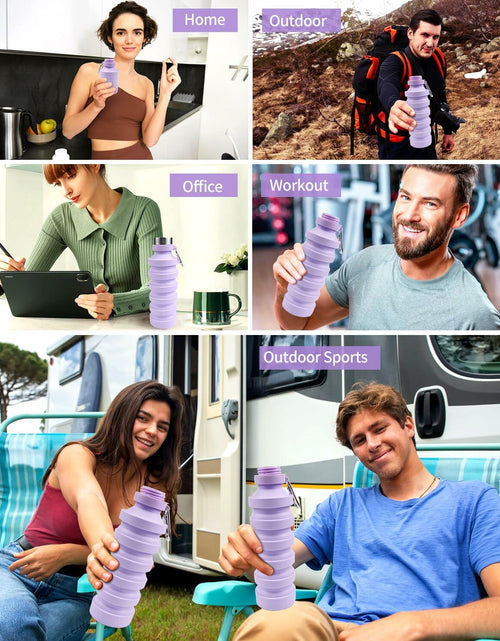 Load image into Gallery viewer, Mitour Collapsible Water Bottle 27oz BPA Free Silicone Foldable Leakproof
