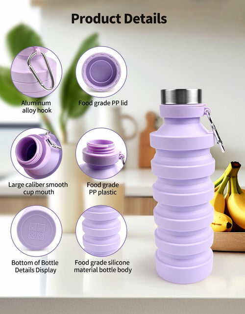 Load image into Gallery viewer, Mitour Collapsible Water Bottle 27oz BPA Free Silicone Foldable Leakproof
