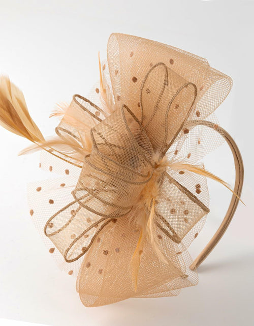 Load image into Gallery viewer, Unpifolov Fascinators Flower Mesh Feathers Headwear Dark Yellow
