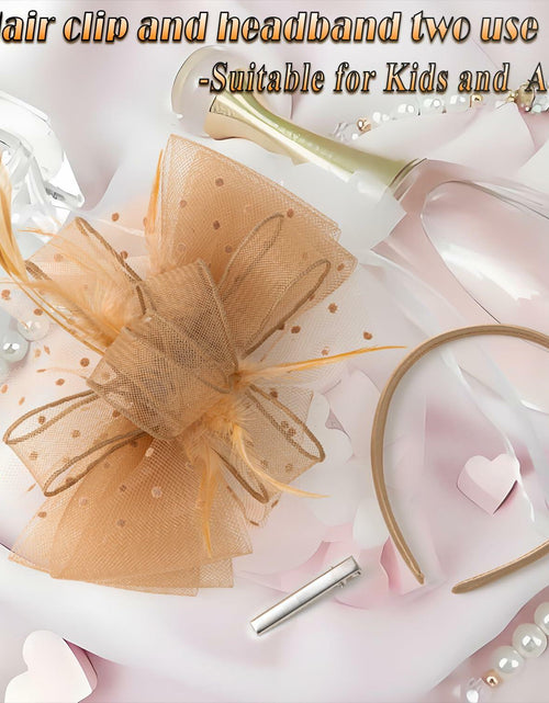 Load image into Gallery viewer, Unpifolov Fascinators Flower Mesh Feathers Headwear Dark Yellow
