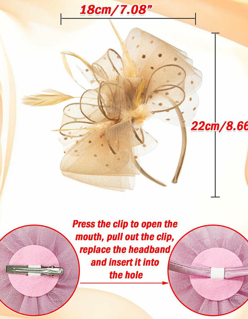 Load image into Gallery viewer, Unpifolov Fascinators Flower Mesh Feathers Headwear Dark Yellow
