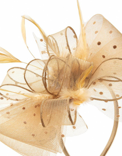 Load image into Gallery viewer, Unpifolov Fascinators Flower Mesh Feathers Headwear Dark Yellow
