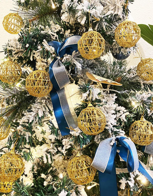 Load image into Gallery viewer, 16 Golden Christmas Balls Ornaments 2.36in Gold Glitter Tree Decor
