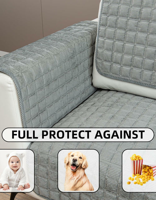 Load image into Gallery viewer, TAOMOCASTL Corduroy Sectional Sofa Cover Non Slip Washable Gray 28x70 1pc
