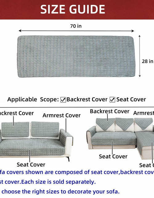 Load image into Gallery viewer, TAOMOCASTL Corduroy Sectional Sofa Cover Non Slip Washable Gray 28x70 1pc
