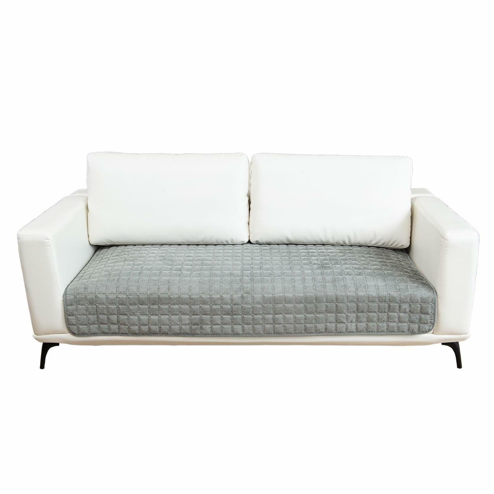 TAOMOCASTL Corduroy Sectional Sofa Cover Non Slip Washable Gray 28x70 1pc