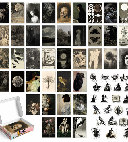 Lucky Numen Goth Posters Wall Art Vintage Aesthetic Black 40PCS