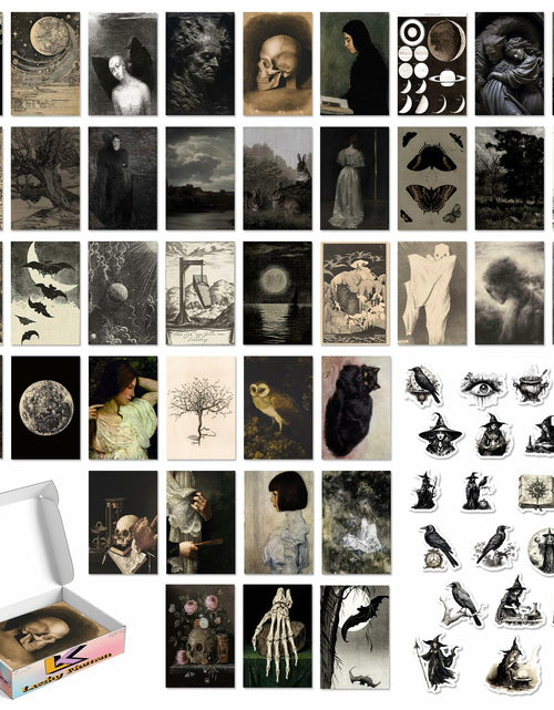 Load image into Gallery viewer, Lucky Numen Goth Posters Wall Art Vintage Aesthetic Black 40PCS
