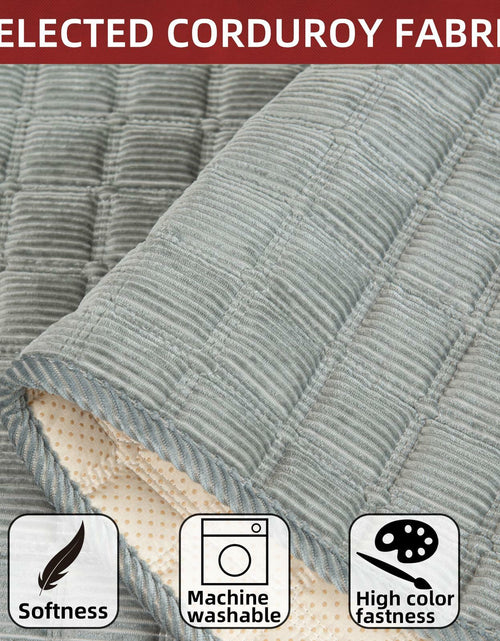 Load image into Gallery viewer, TAOMOCASTL Corduroy Sectional Sofa Cover Non Slip Washable Gray 28x70 1pc
