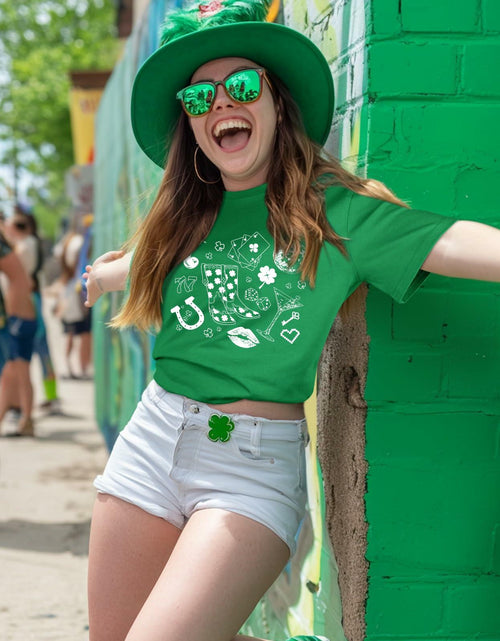 Load image into Gallery viewer, JMHACHY Women's St. Patrick's Shamrock T-Shirt Green Size S
