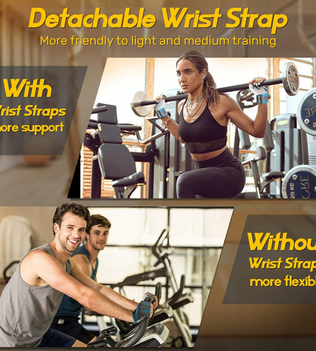 WULIVA Workout Gloves Padded Detachable Strap Gym Cycling Training Bag