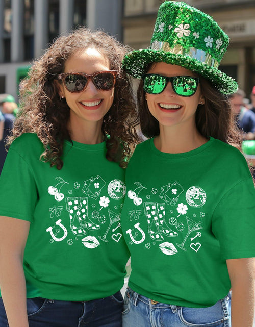 Load image into Gallery viewer, JMHACHY Women's St. Patrick's Shamrock T-Shirt Green Size S
