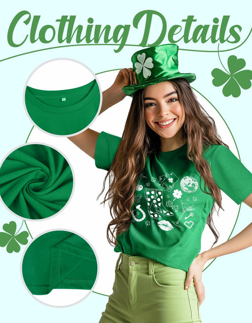 Load image into Gallery viewer, JMHACHY Women's St. Patrick's Shamrock T-Shirt Green Size S
