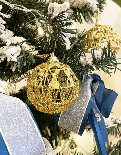 Load image into Gallery viewer, 16 Golden Christmas Balls Ornaments 2.36in Gold Glitter Tree Decor
