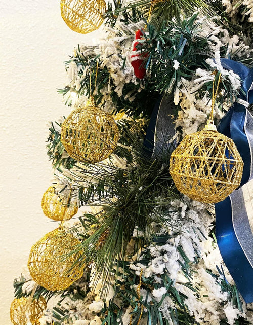 Load image into Gallery viewer, 16 Golden Christmas Balls Ornaments 2.36in Gold Glitter Tree Decor
