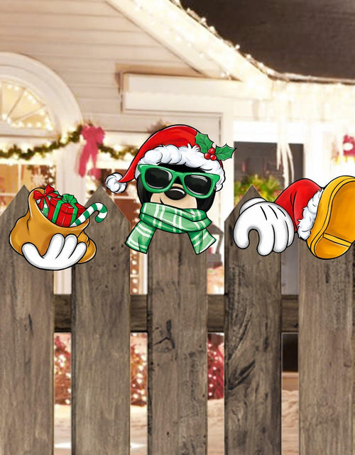 Load image into Gallery viewer, Bolisom Christmas Fence Peeker Garden Yard Sign Outdoor Xmas Decor
