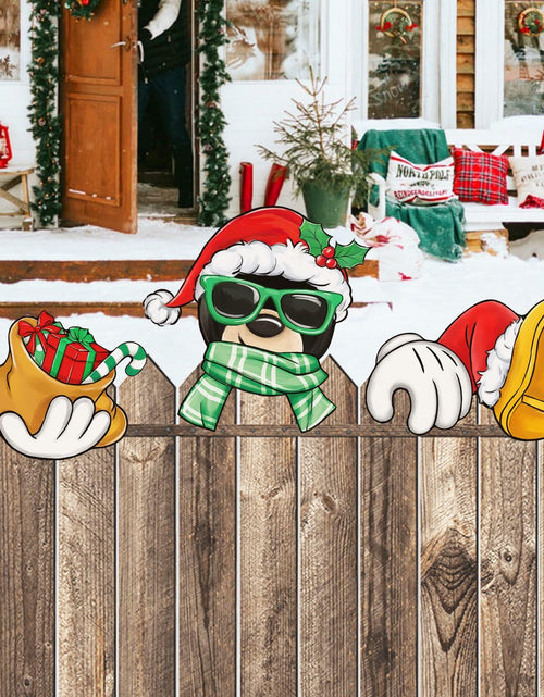 Load image into Gallery viewer, Bolisom Christmas Fence Peeker Garden Yard Sign Outdoor Xmas Decor
