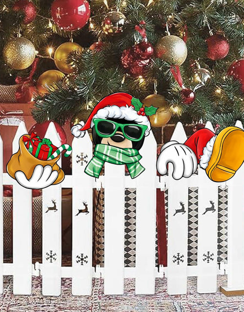 Load image into Gallery viewer, Bolisom Christmas Fence Peeker Garden Yard Sign Outdoor Xmas Decor
