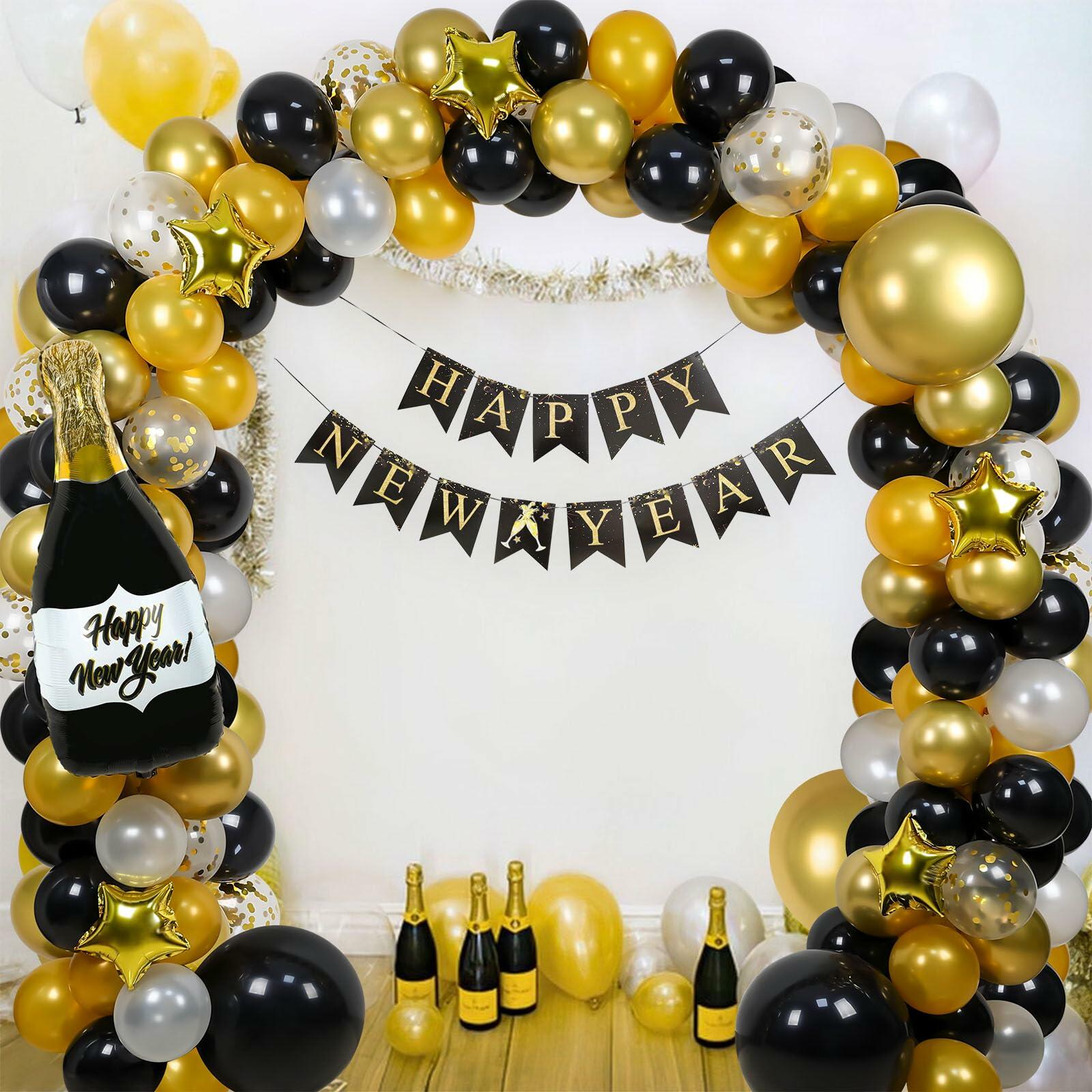 Happy New Year Balloon Arch Garland Kit 2025 Party Supplies Decorations
