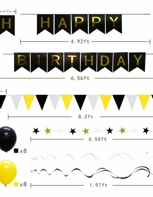 Load image into Gallery viewer, ADLKGG Navy Blue Silver Black Birthday Party Decorations Banner Balloons Set
