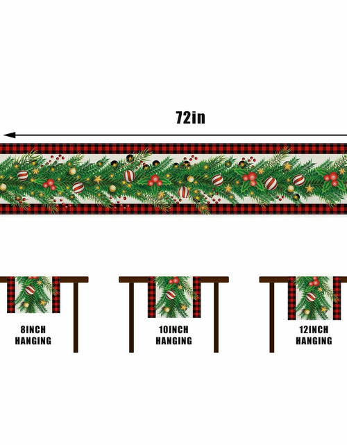 Load image into Gallery viewer, Linen Christmas Table Runner Winter Xmas Decorations 13x72 Inch
