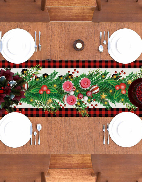Load image into Gallery viewer, Linen Christmas Table Runner Winter Xmas Decorations 13x72 Inch
