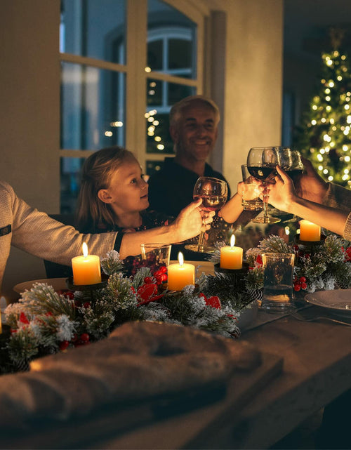 Load image into Gallery viewer, [Like New] 30" Artificial Christmas Centerpiece Red Flowers Berries Pinecones 3 Candle
