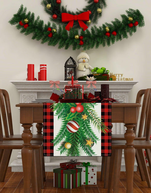 Load image into Gallery viewer, Linen Christmas Table Runner Winter Xmas Decorations 13x72 Inch
