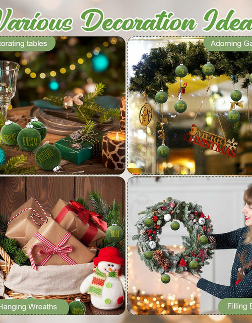 Load image into Gallery viewer, HyDren Velvet Easter Balls 2.36in Flocked Green Ornaments 12 Pcs
