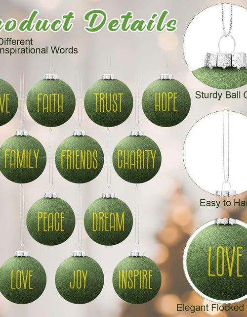 Load image into Gallery viewer, HyDren Velvet Easter Balls 2.36in Flocked Green Ornaments 12 Pcs
