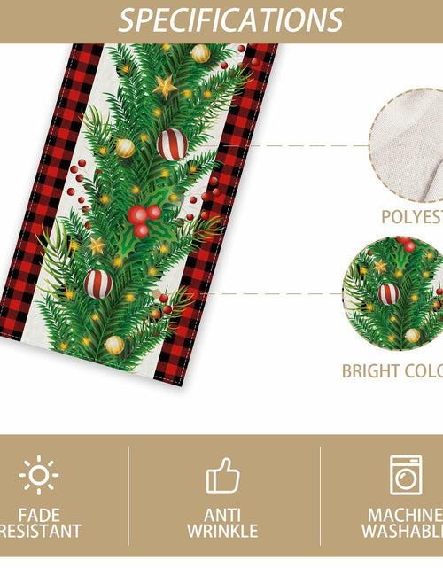 Load image into Gallery viewer, Linen Christmas Table Runner Winter Xmas Decorations 13x72 Inch
