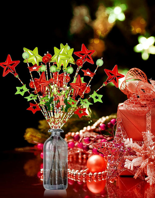 Load image into Gallery viewer, 17" Red Green White Christmas Tree Topper Star Beads Sequin Decor
