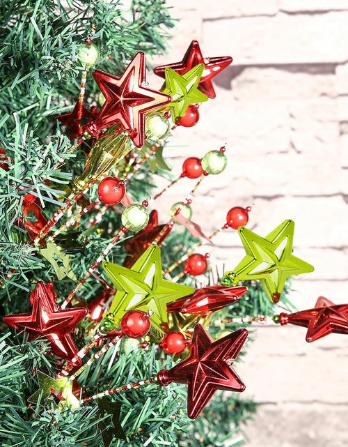 Load image into Gallery viewer, 17" Red Green White Christmas Tree Topper Star Beads Sequin Decor
