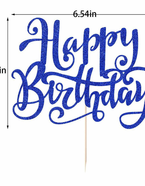 Load image into Gallery viewer, Handmade Flash Happy Birthday Cake Topper Black Birthday Party Decor
